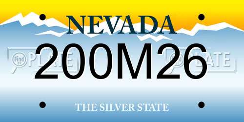 200M26 Nevada License Plate