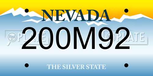 200M92 Nevada License Plate