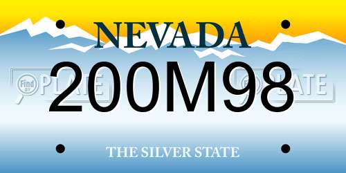 200M98 Nevada License Plate