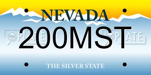 200MST Nevada License Plate