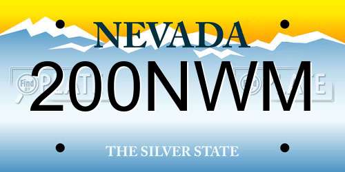 200NWM Nevada License Plate