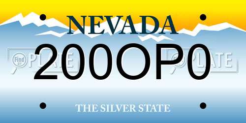 200OP0 Nevada License Plate