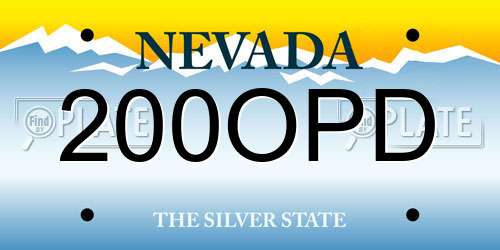 200OPD Nevada License Plate