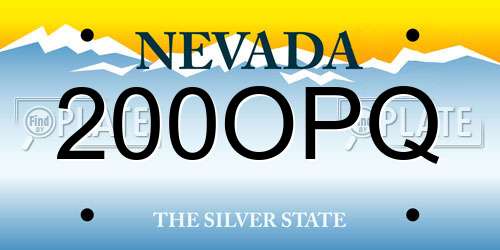 200OPQ Nevada License Plate