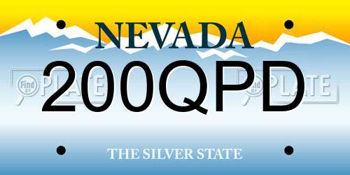 200QPD Nevada License Plate