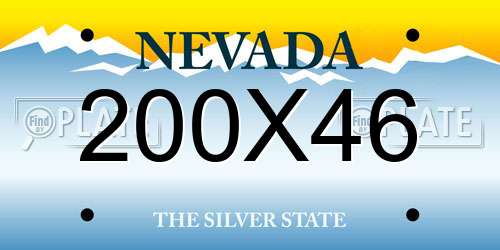 200X46 Nevada License Plate