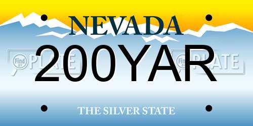 200YAR Nevada License Plate