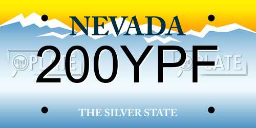 200YPF Nevada License Plate