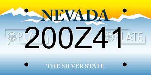 200Z41 Nevada License Plate