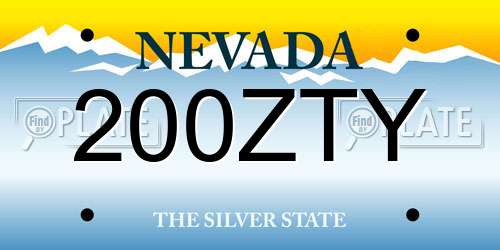 200ZTY Nevada License Plate
