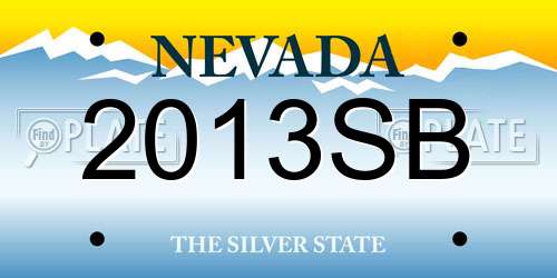 2013SB Nevada License Plate