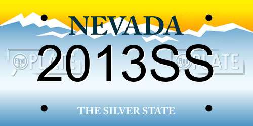 2013SS Nevada License Plate