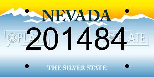 201484 Nevada License Plate