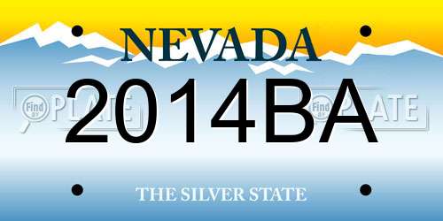 2014BA Nevada License Plate