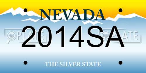 2014SA Nevada License Plate