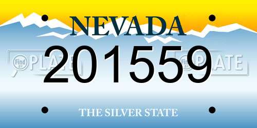 201559 Nevada License Plate
