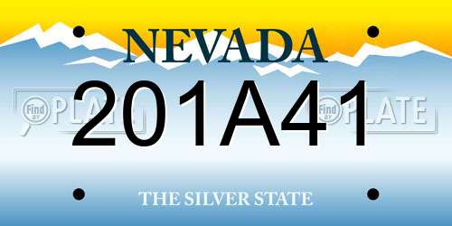 201A41 Nevada License Plate