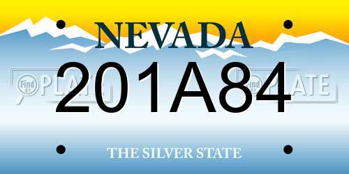 201A84 Nevada License Plate