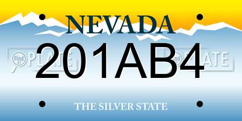 201AB4 Nevada License Plate