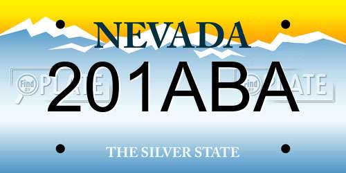 201ABA Nevada License Plate