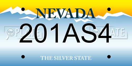 201AS4 Nevada License Plate