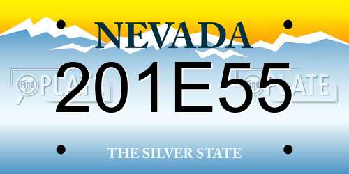 201E55 Nevada License Plate