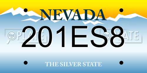 201ES8 Nevada License Plate