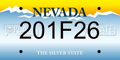 201F26 Nevada License Plate