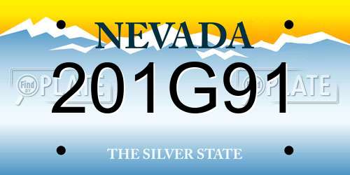 201G91 Nevada License Plate
