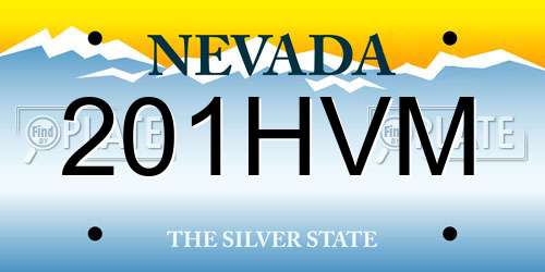 201HVM Nevada License Plate