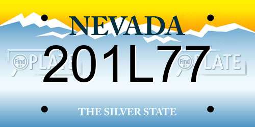 201L77 Nevada License Plate