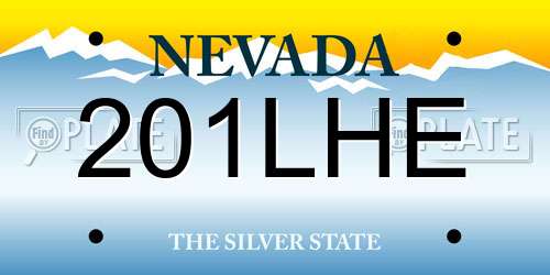 201LHE Nevada License Plate
