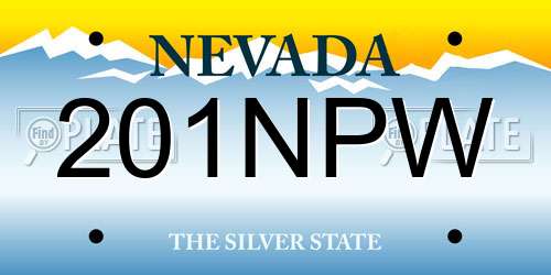 201NPW Nevada License Plate