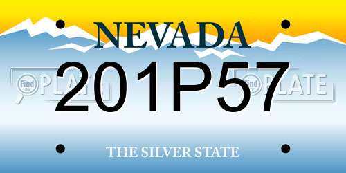 201P57 Nevada License Plate