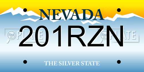 201RZN Nevada License Plate