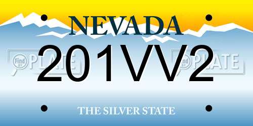 201VV2 Nevada License Plate