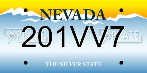 201VV7 Nevada License Plate