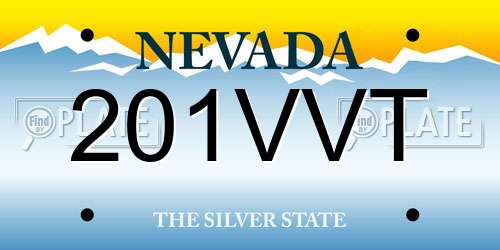 201VVT Nevada License Plate