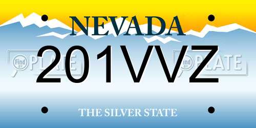 201VVZ Nevada License Plate