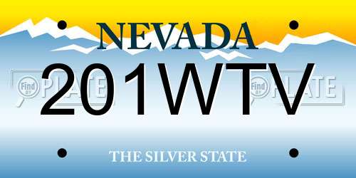 201WTV Nevada License Plate