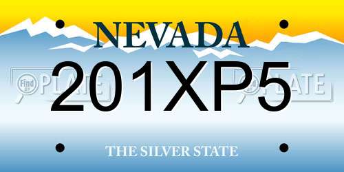 201XP5 Nevada License Plate