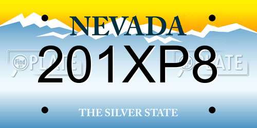 201XP8 Nevada License Plate
