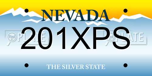 201XPS Nevada License Plate