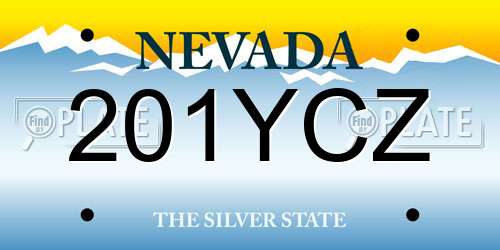 201YCZ Nevada License Plate
