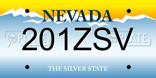 201ZSV Nevada License Plate