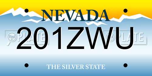 201ZWU Nevada License Plate