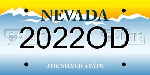 2022OD Nevada License Plate