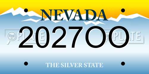 2027OO Nevada License Plate