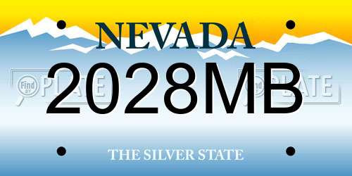 2028MB Nevada License Plate