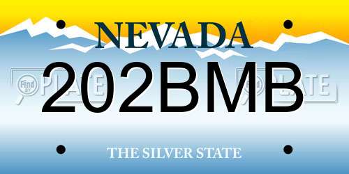 202BMB Nevada License Plate